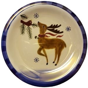 Vintage Atico Christmas Reindeer Stoneware Plate